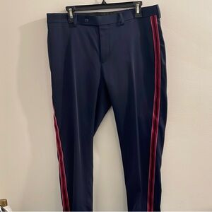 Men's Navy Pants with Red Stripes